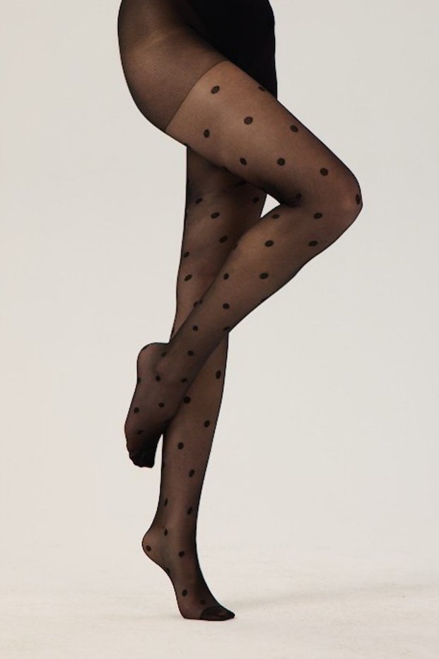 Toute 20 Den Black Polka Dot Pantyhose