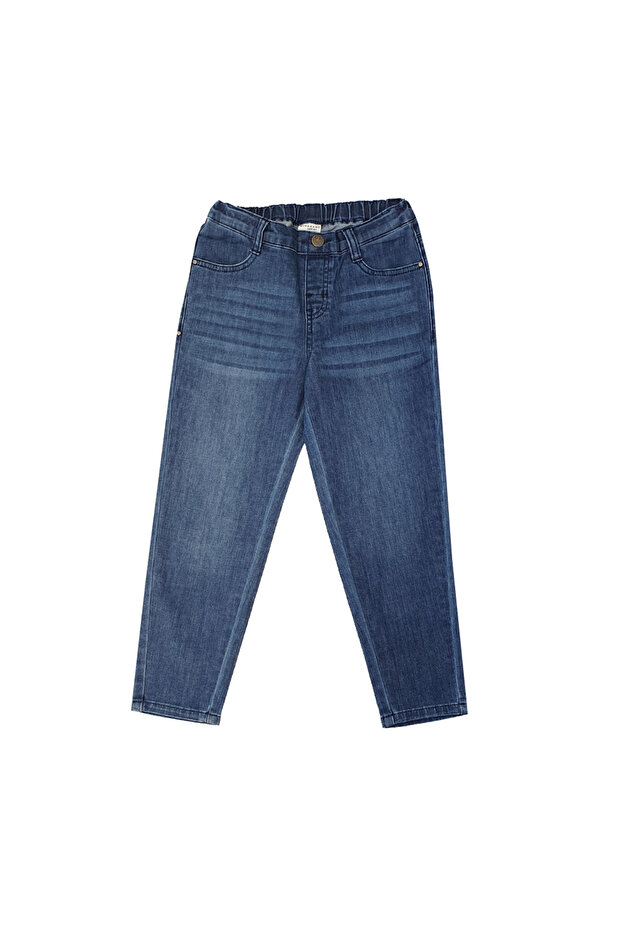 Kids’ Stretch Denim Jeans with Elastic Waist and Taper Fit