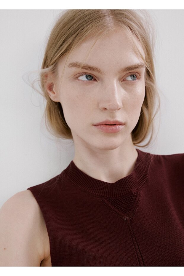 Örgü midi elbise - 6