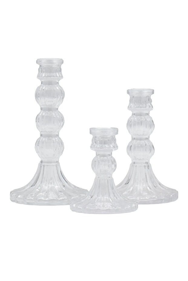 3lü cam şamdan - 3