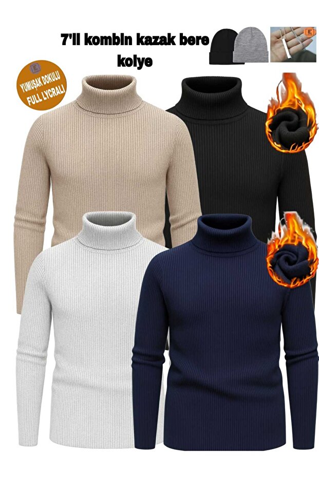 Men's Turtleneck Knit Sweater