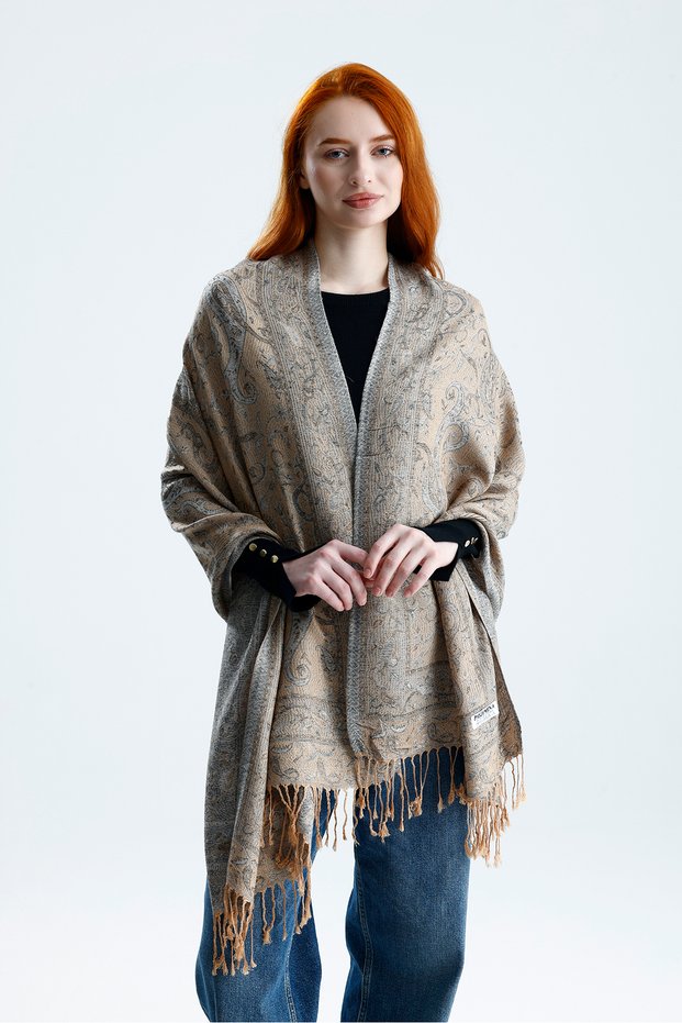 Cashmere Collection Shoulder Shawl - Double-Sided Woven Cashmere Shoulder Shawl