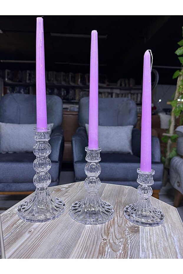 3lü cam şamdan - 2