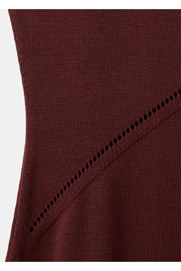 Örgü midi elbise - 5