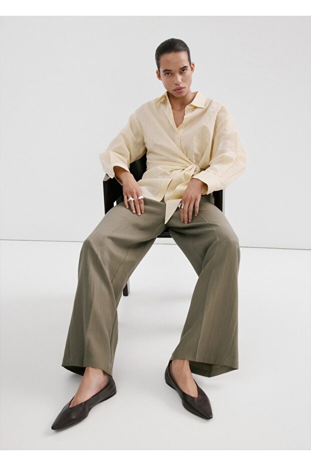 High-waisted lyocell pants - 7