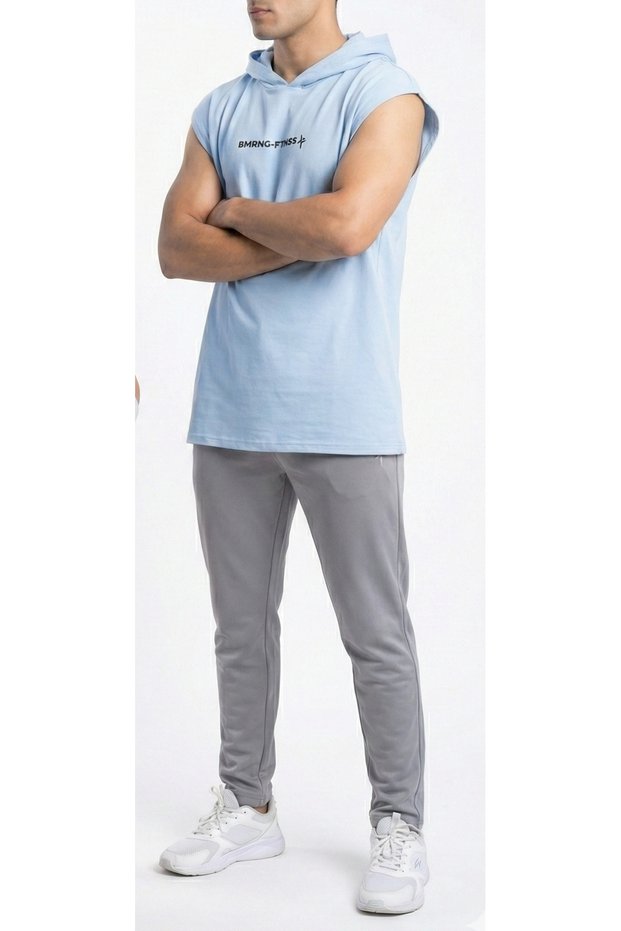 Men's 100% Cotton Oversize Hooded Sleeveless T-Shirt