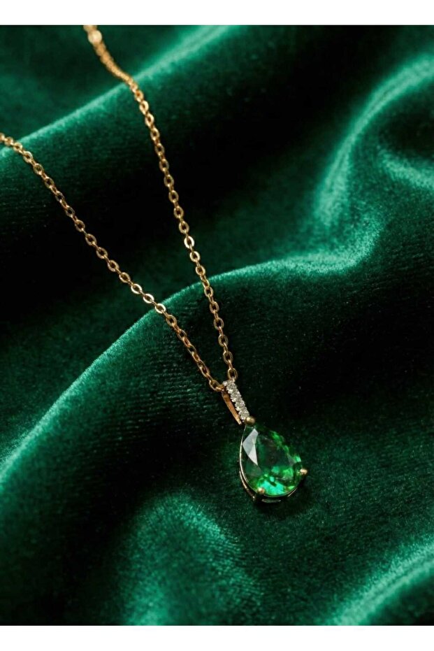 Yeşil Damla Model Kolye - 2