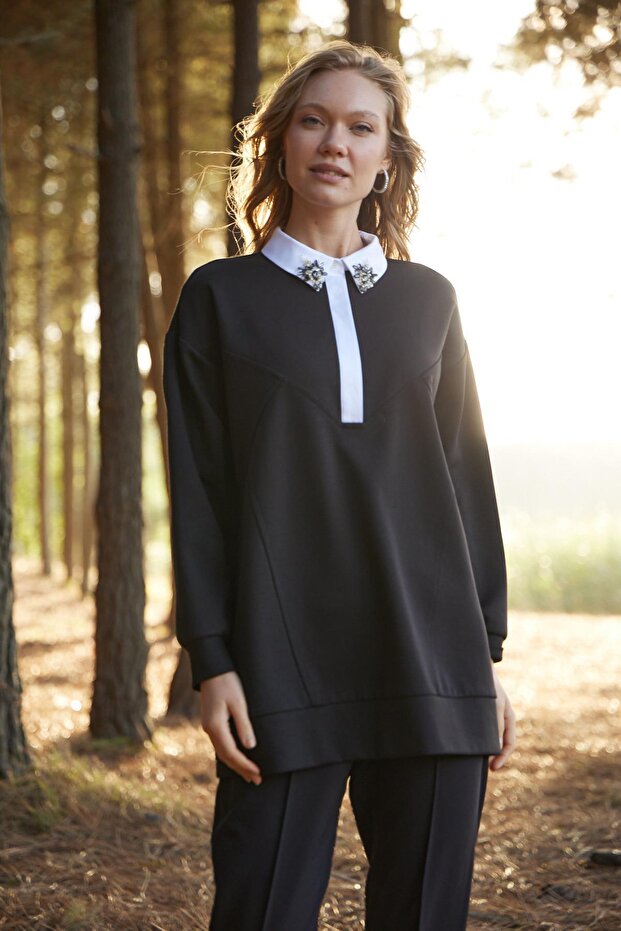 RENKLİ TAŞ İŞLEMELİ TUNİK - 2