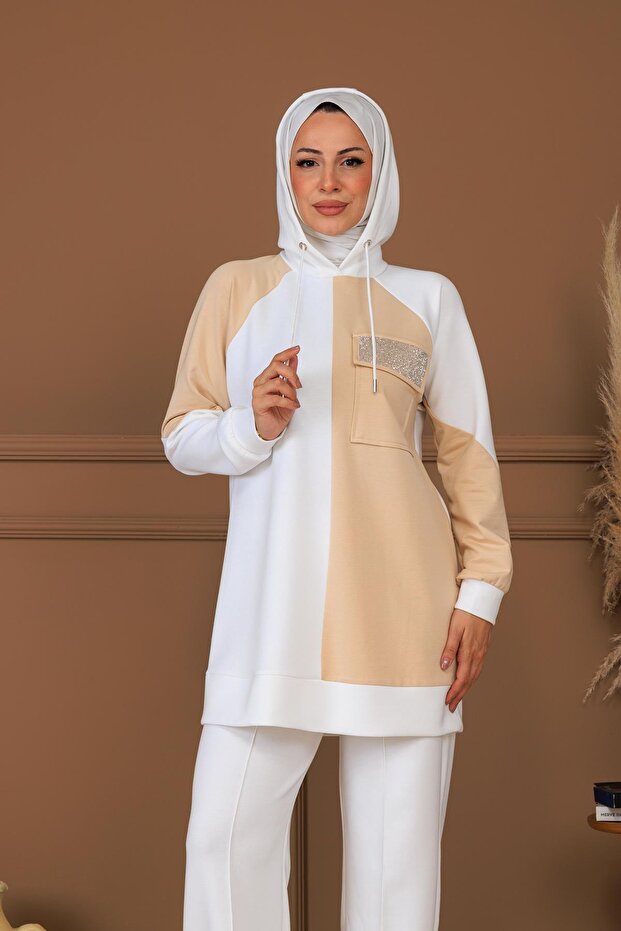 Stone-Embellished Hooded Tunic - 3