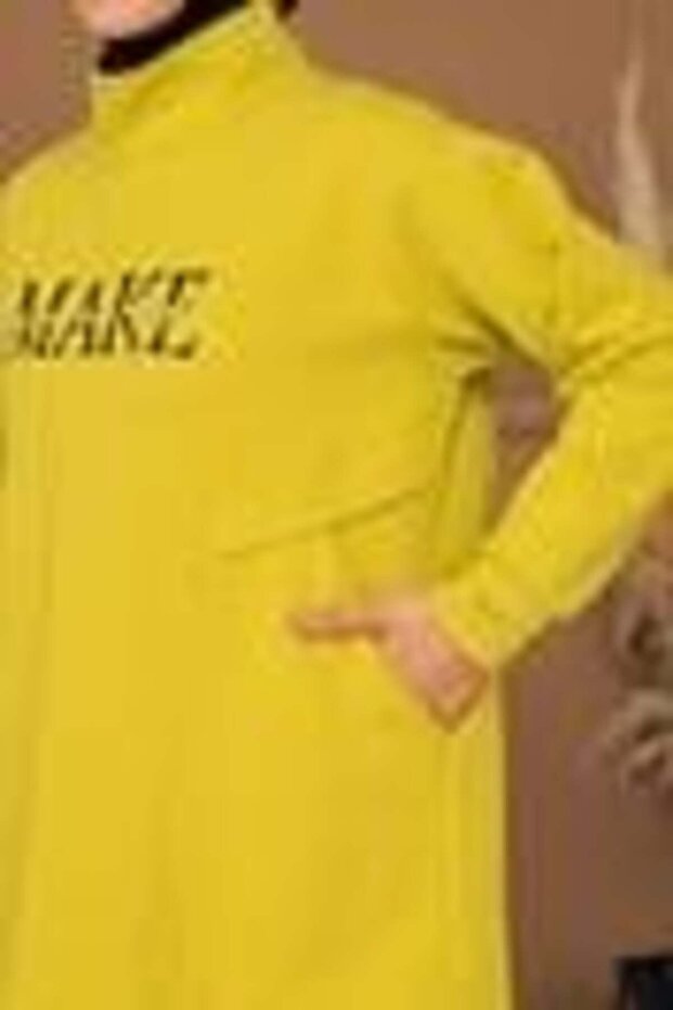 DİK YAKA CEPLİ YAZILI SWEAT - 6