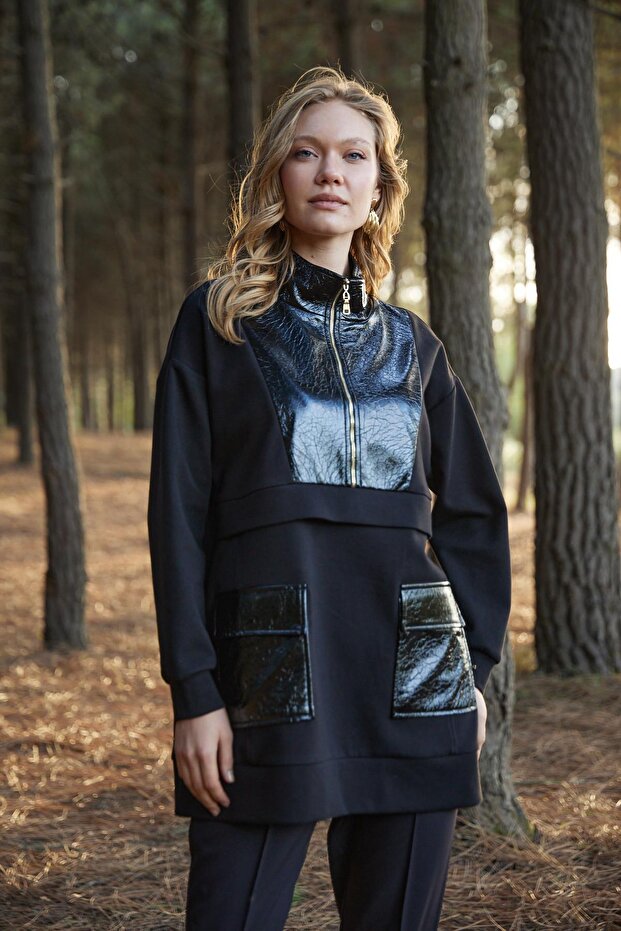 RUGAN DETAYLI DİK YAKA TUNİK - 3