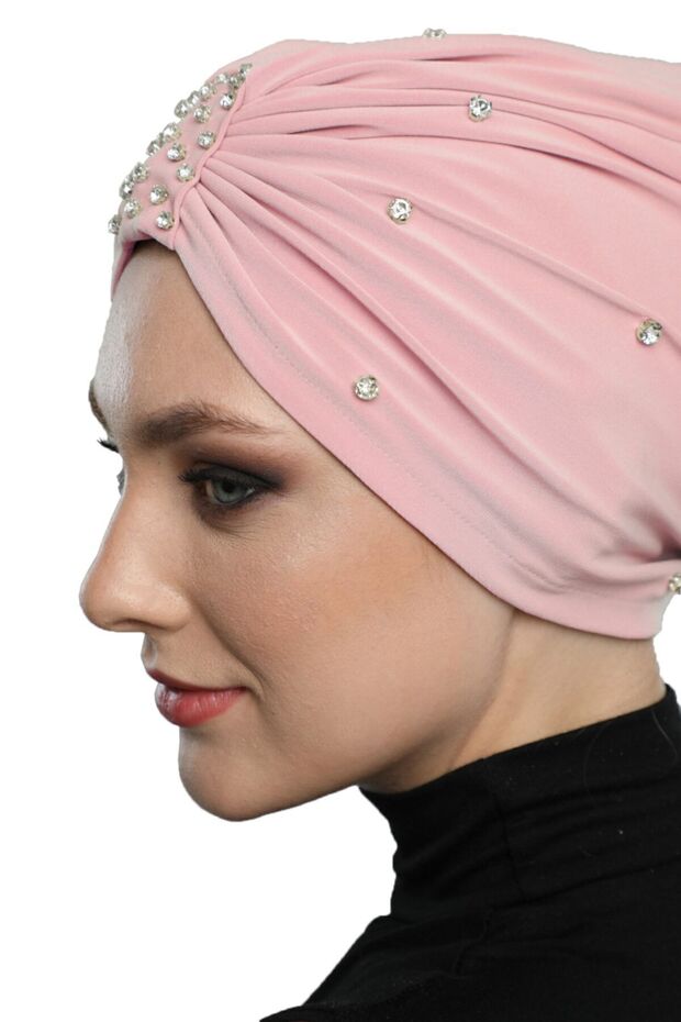 Zeni Handcrafted Embroidered Lined Ready-To-Wear Turban Hijab Cap