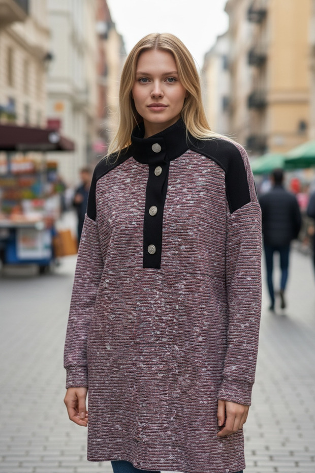 VARAK BASKILI TRİKO TUNİK - 1