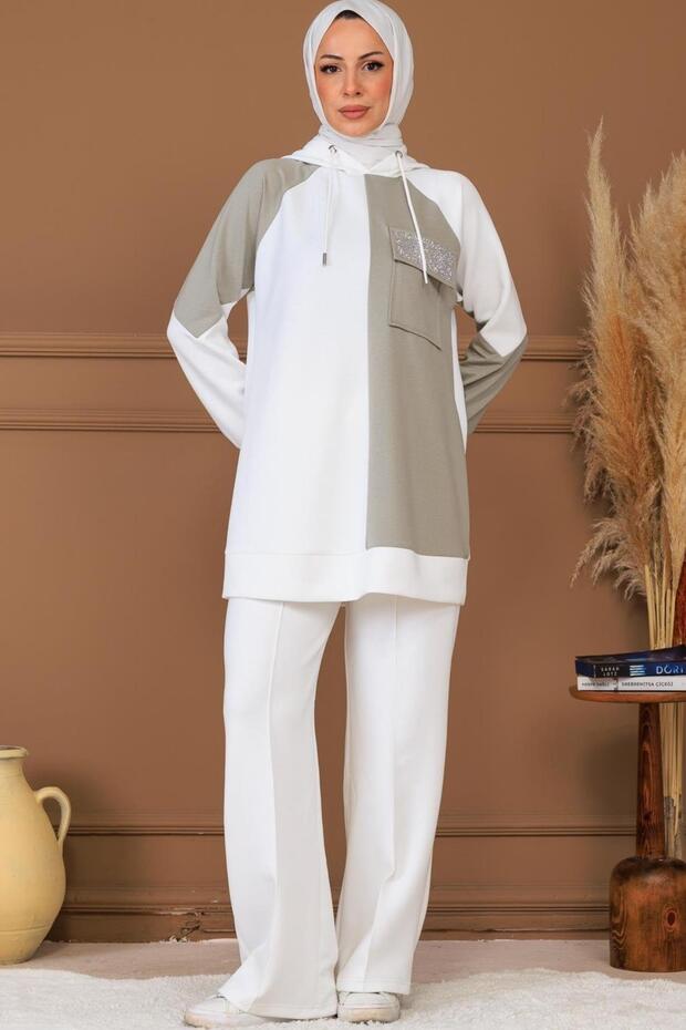 CEBİ TAŞLI KAPÜŞONLU TUNİK - 2