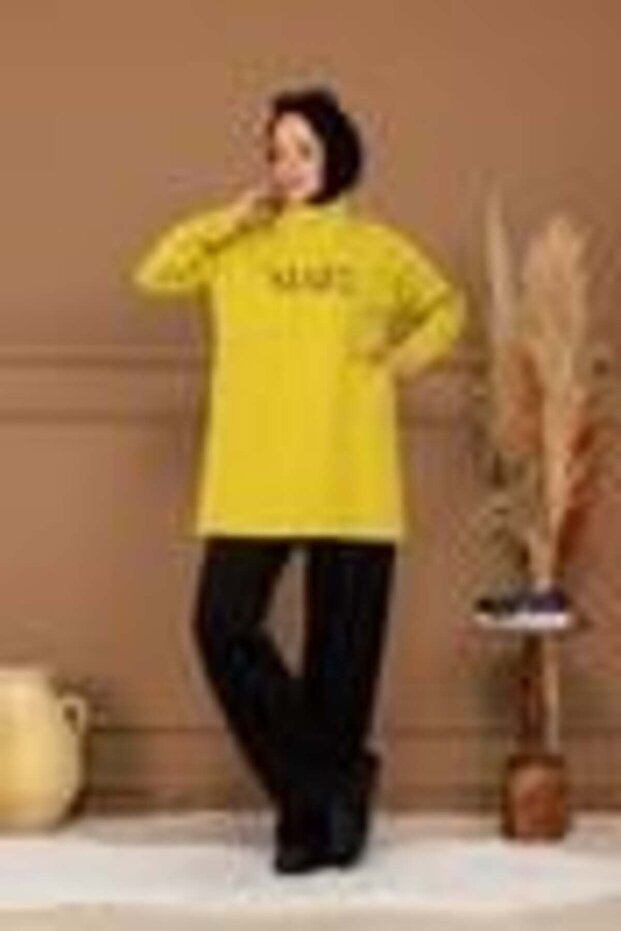 DİK YAKA CEPLİ YAZILI SWEAT - 3