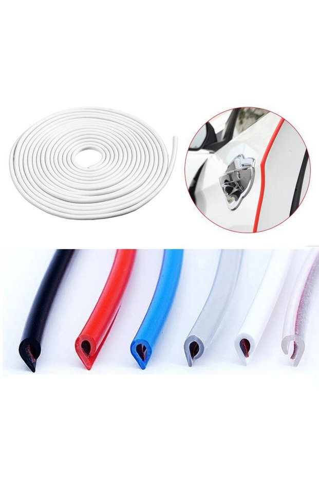 Door Protection Wick U Type Snap Strip 5 Meters White