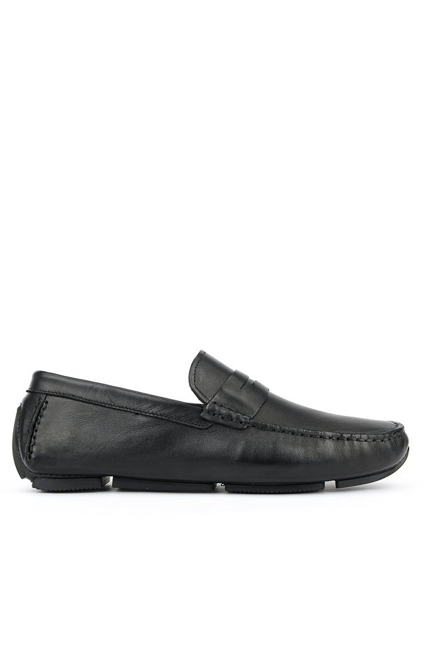, Men's Genuine Leather Casual Shoes 1611065Ze077 Black