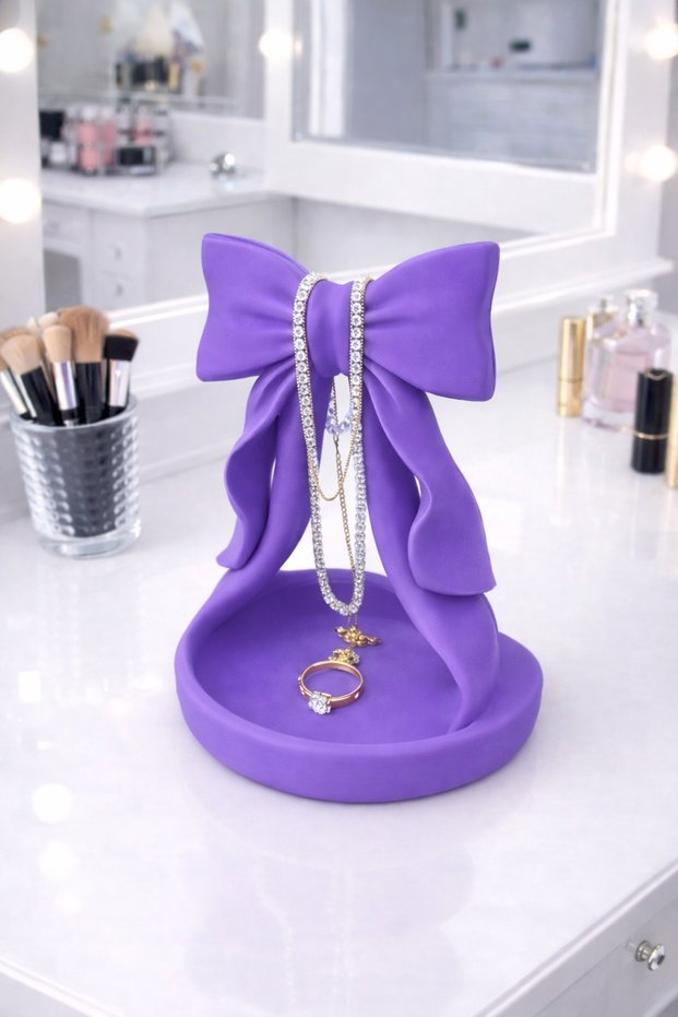 Bowknot Detailed Jewelry Stand and Jewelry Bowl