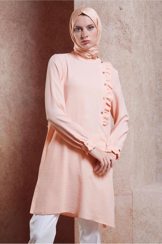 RUFFLE DETAIL BUTTONED TUNIC 42825