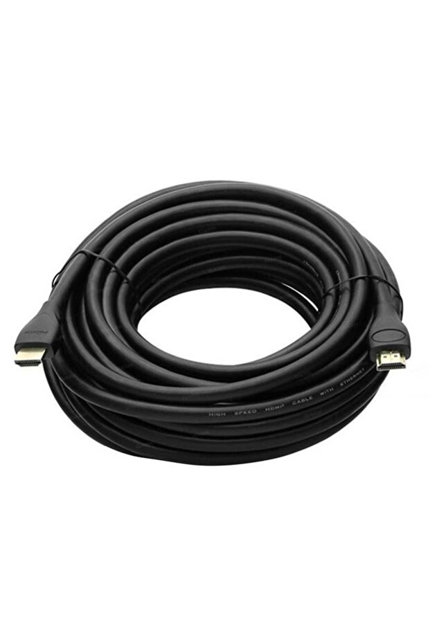 كابل HDMI بلاستيكي مسطح أسود بالكامل G-507Ff بطول 30 مترًا في حقيبة ذهبية
