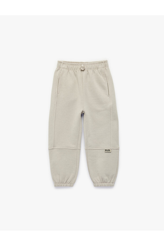 Oversized Jogger Sweatpants with Raised Cotton Waistband and Elastic Waist