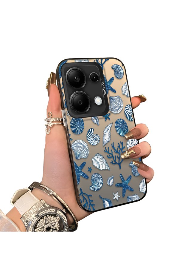 Xiaomi Poco M6 Pro 4g Compatible Hard Acrylic Back Silicone Edge Lens Protection Stylish Print Case