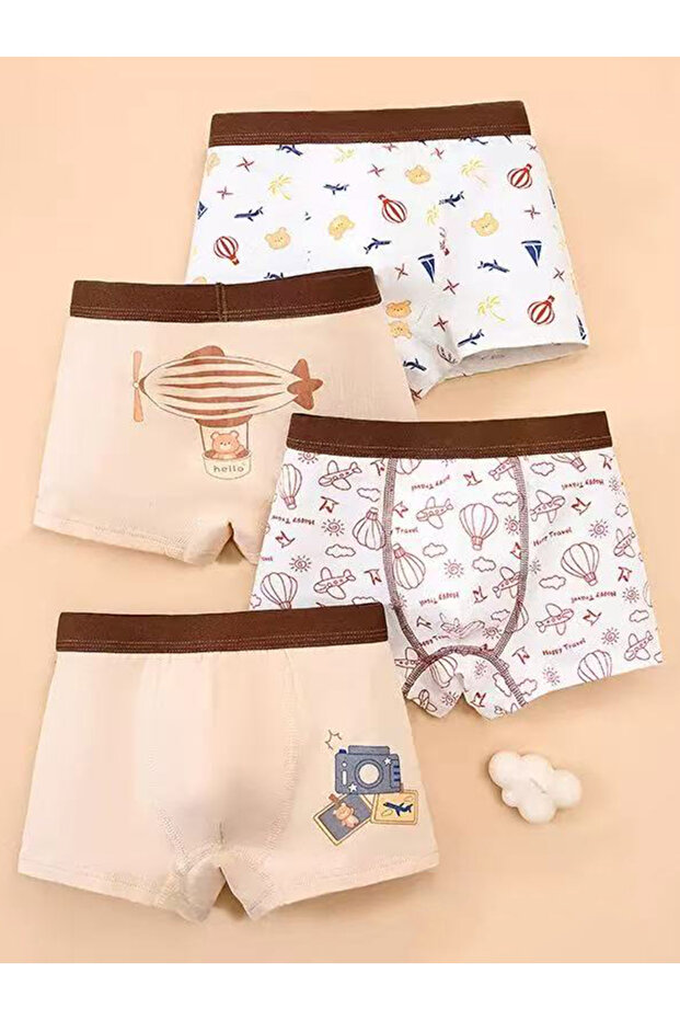 Pack of 4 - Boys Cotton Boxer Shorts