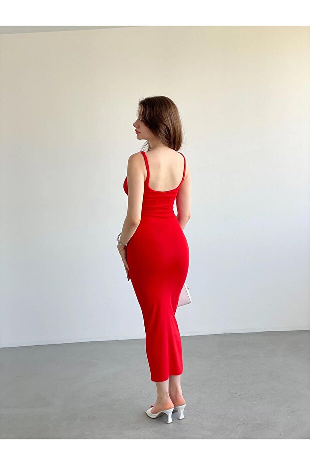 Askılı Midi Elbise - 2