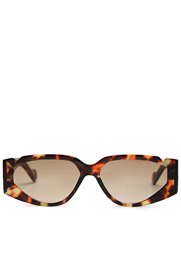 Women Sport Sunglasses in Tan with Printed Temples