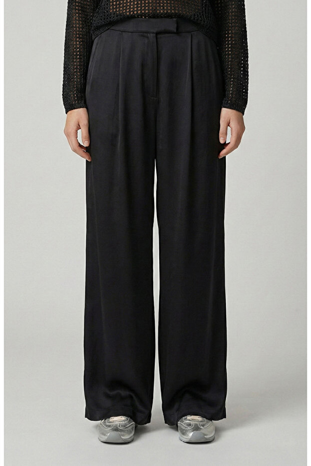 Siyah Cupro Pantolon - 2