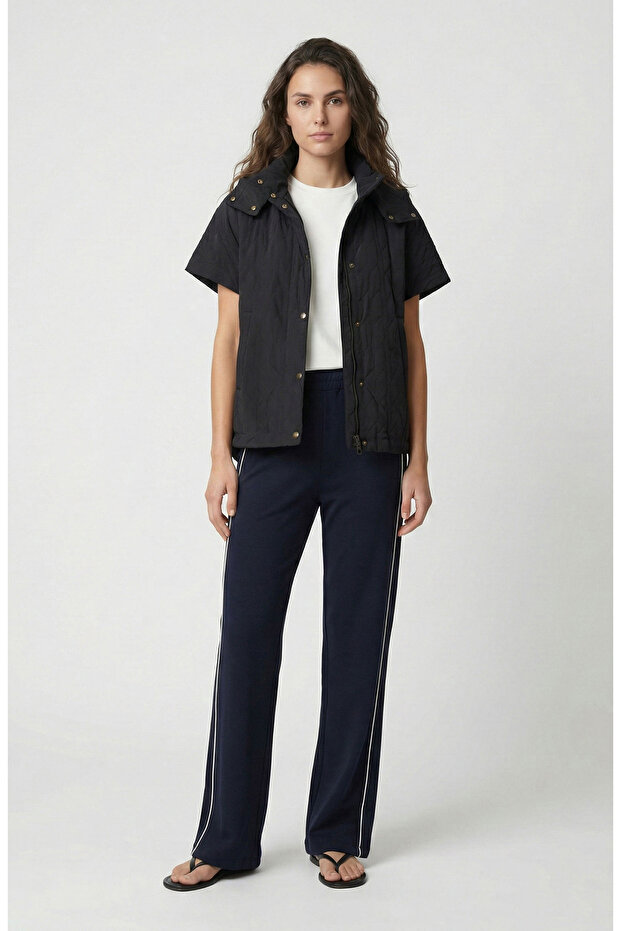 Siyah Kapitone Casual Yelek - 2