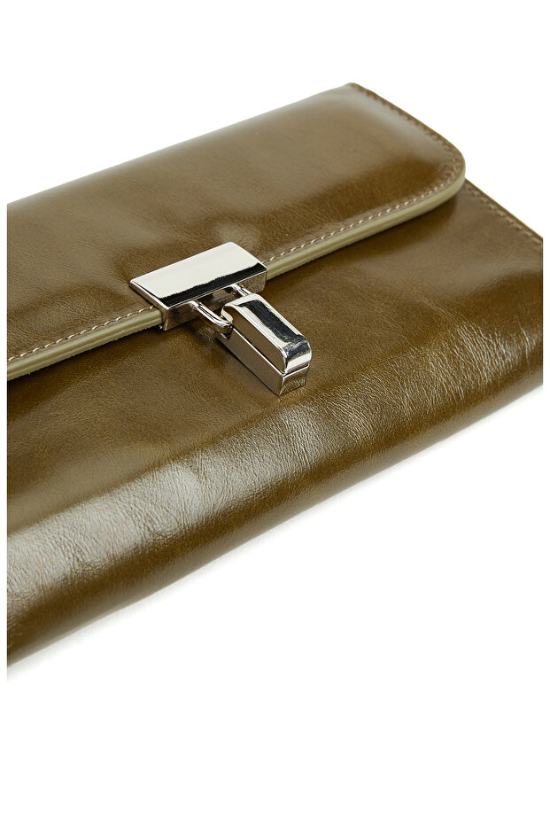 Haki Kadın Deri Cüzdan - 5