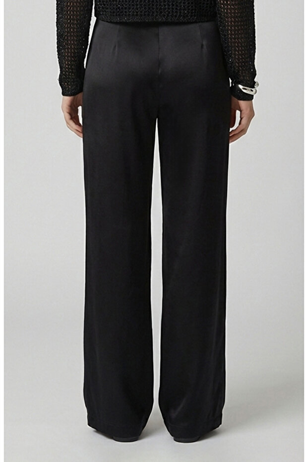 Siyah Cupro Pantolon - 3