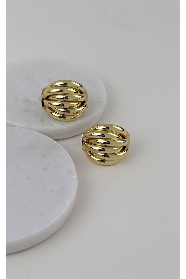 Bombeli Şerit Sıralı Küpe - 7