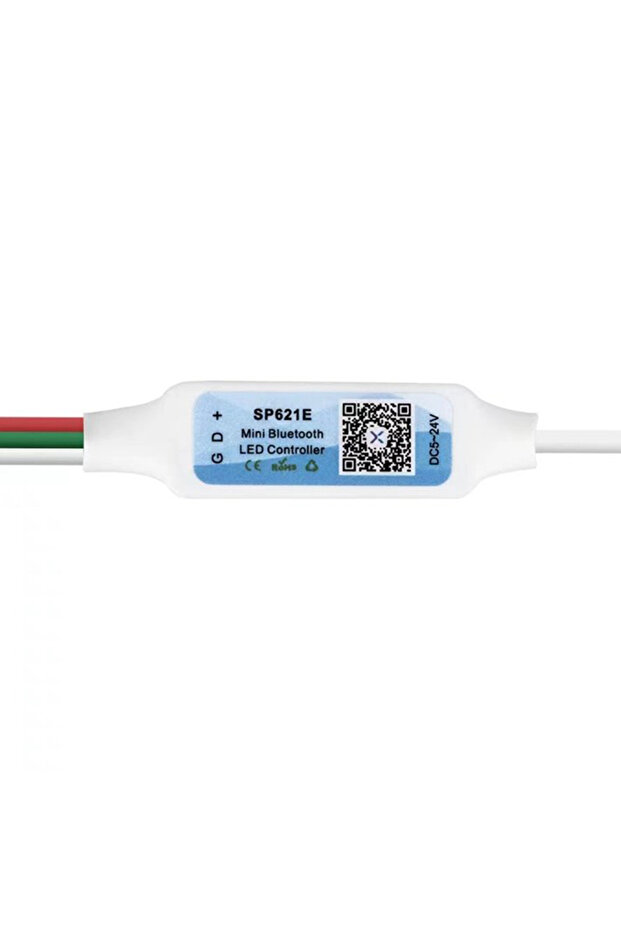وحدة تحكم بلوتوث صغيرة بيضاء SP621E RGB للتحكم في شرائط إضاءة LED من طراز WS2811 وWS2812 وWS2813 -24 فولت
