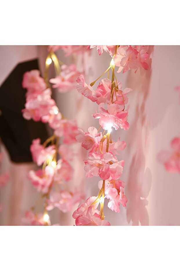 2M20LED Warm White 1PC Cherry Blossom String Light 20LED Garland Artificial Flower Garland Vines Fai