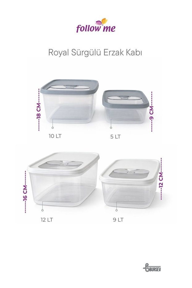 Royal Sliding Food Container 4 Size Food Container Sliding New Product