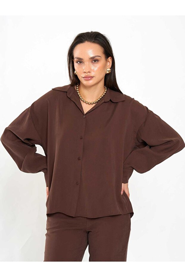 080798 Basic Gömlek Kahve - 6