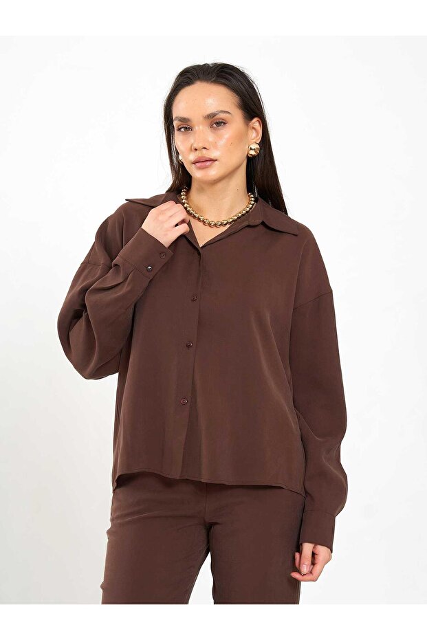 080798 Basic Gömlek Kahve - 5