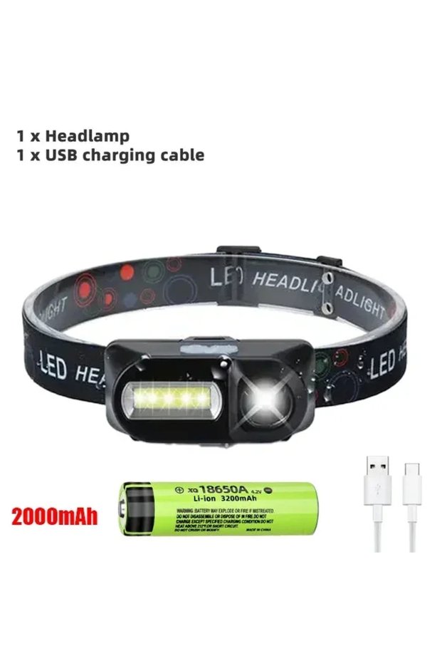 With 2000mAh battery LONGRIVER Q5 LED Headlamps Powerful 6000LM Waterproof COB Headlight USB Recharg