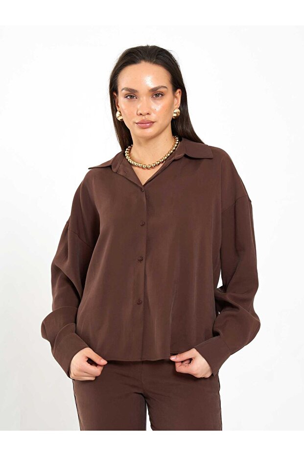 080798 Basic Gömlek Kahve - 4