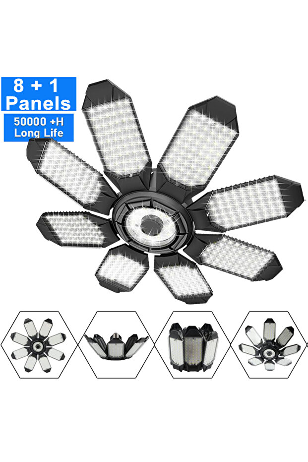 مصباح LED قابل للتشكيل بثمانية ألواح إضافية، مع 3/5/8 ألواح قابلة للتعديل، مناسب للمتاجر والأماكن التجارية.