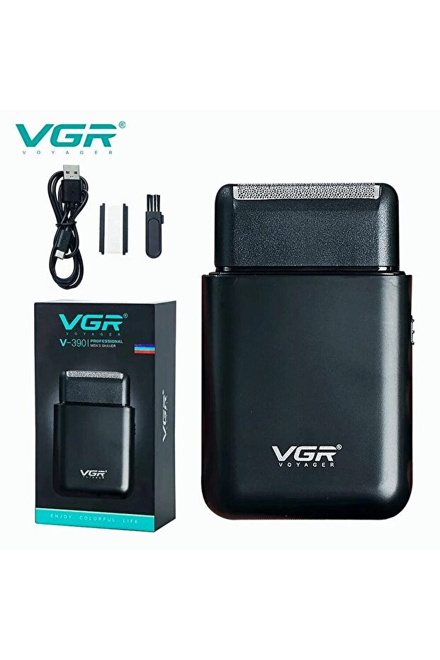 Black with box VGR Electric Shaver Professional Shaver Portable Mini Shaving Machine USB Charge Bear