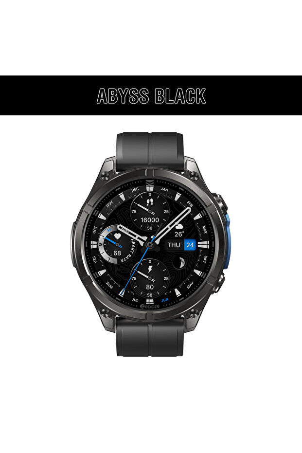 Abyss Black New Zeblaze VIBE 8 AMOLED Display Built-in Flashlight Smartwatch Sapphire Lens Make/Rece