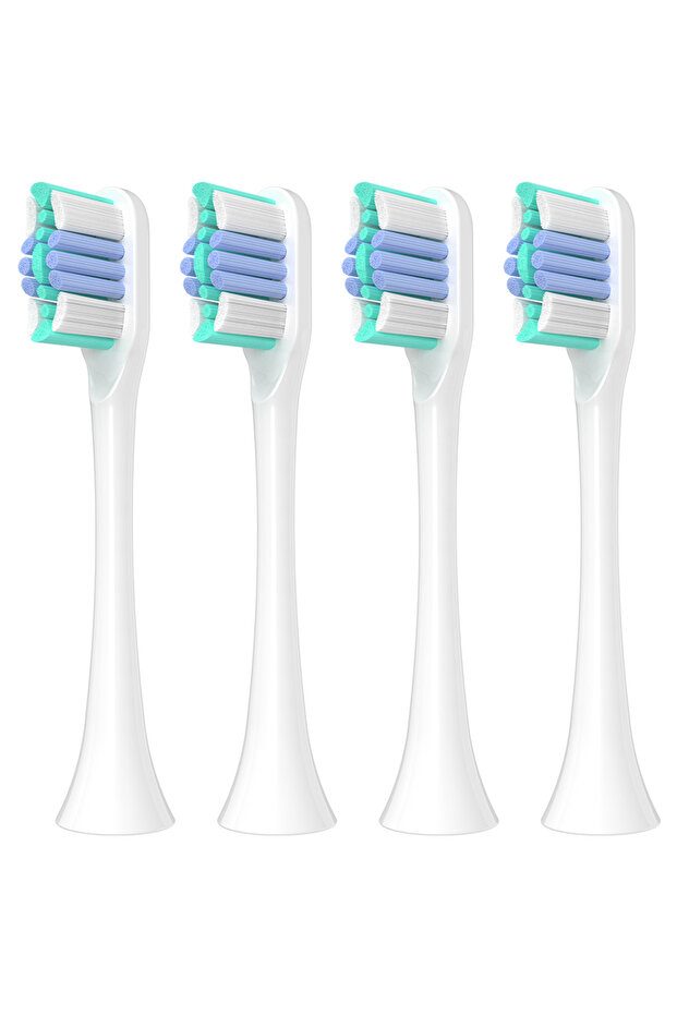أبيض - 4 قطع متوافقة مع رؤوس فرشاة الأسنان الكهربائية من Oclean، رؤوس فرشاة أسنان احترافية.