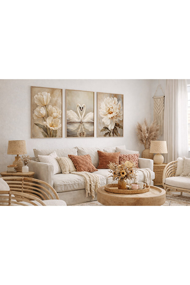 Çerçeli Tablo Seti 3 Parça Ahşap Tablo - 1