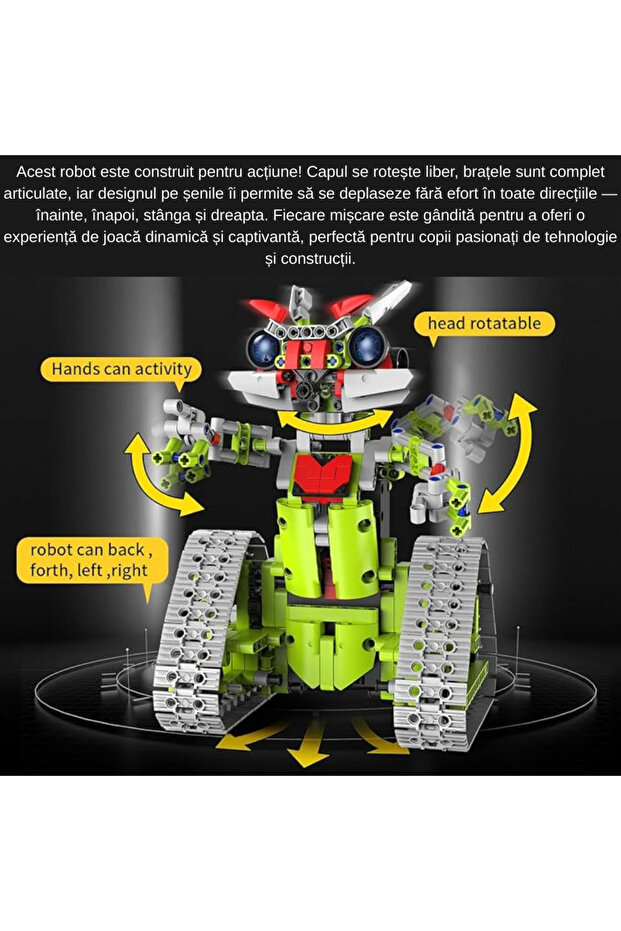 Robot Programabil 5-in-1 pentru Copii, 620 Piese, Control App si Telecomanda, Programare Scratch - 3
