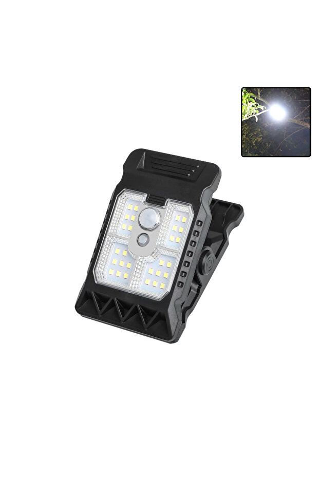 Small LED lamp White Portable LED Solar Clip Lamp Intelligent Sensing Solar Lamps Outdoor Courtyard