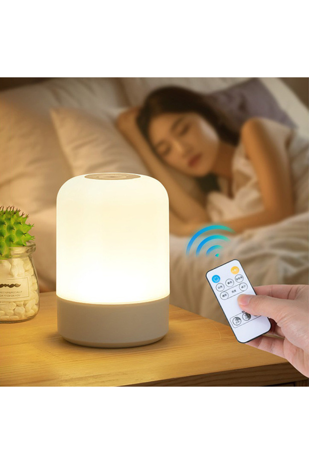 مصابيح ليلية LED قابلة للتحكم عن بعد، قابلة للتعتيم والشحن، تُوضع بجانب السرير، تُوضع على سطح المكتب، تُوضع بجانب السرير.