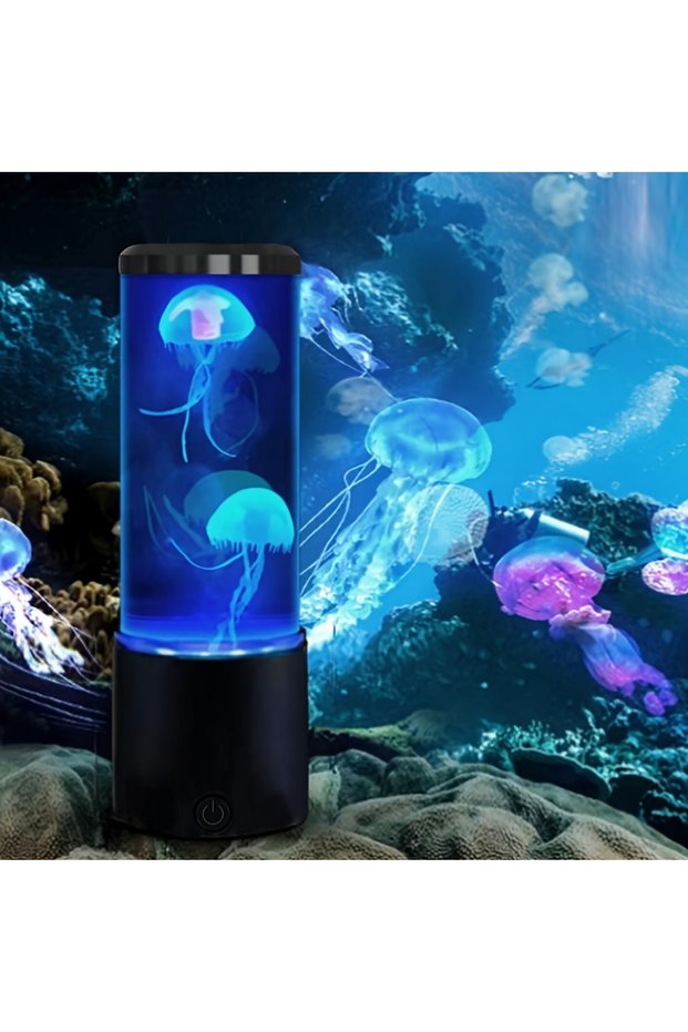 colorful Jellyfish Lava Lamp Aquarium Ocean Night Lights 7 Colors LED Jellyfish Mood Lights With Fou